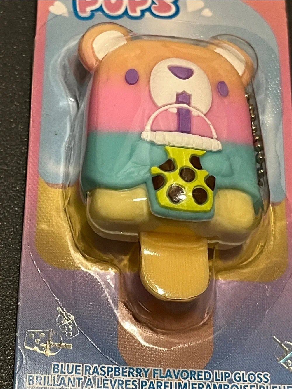 Claire’s Pucker Pops Lip Gloss Key Chain Bundle Blue Raspberry, Strawberry NWT